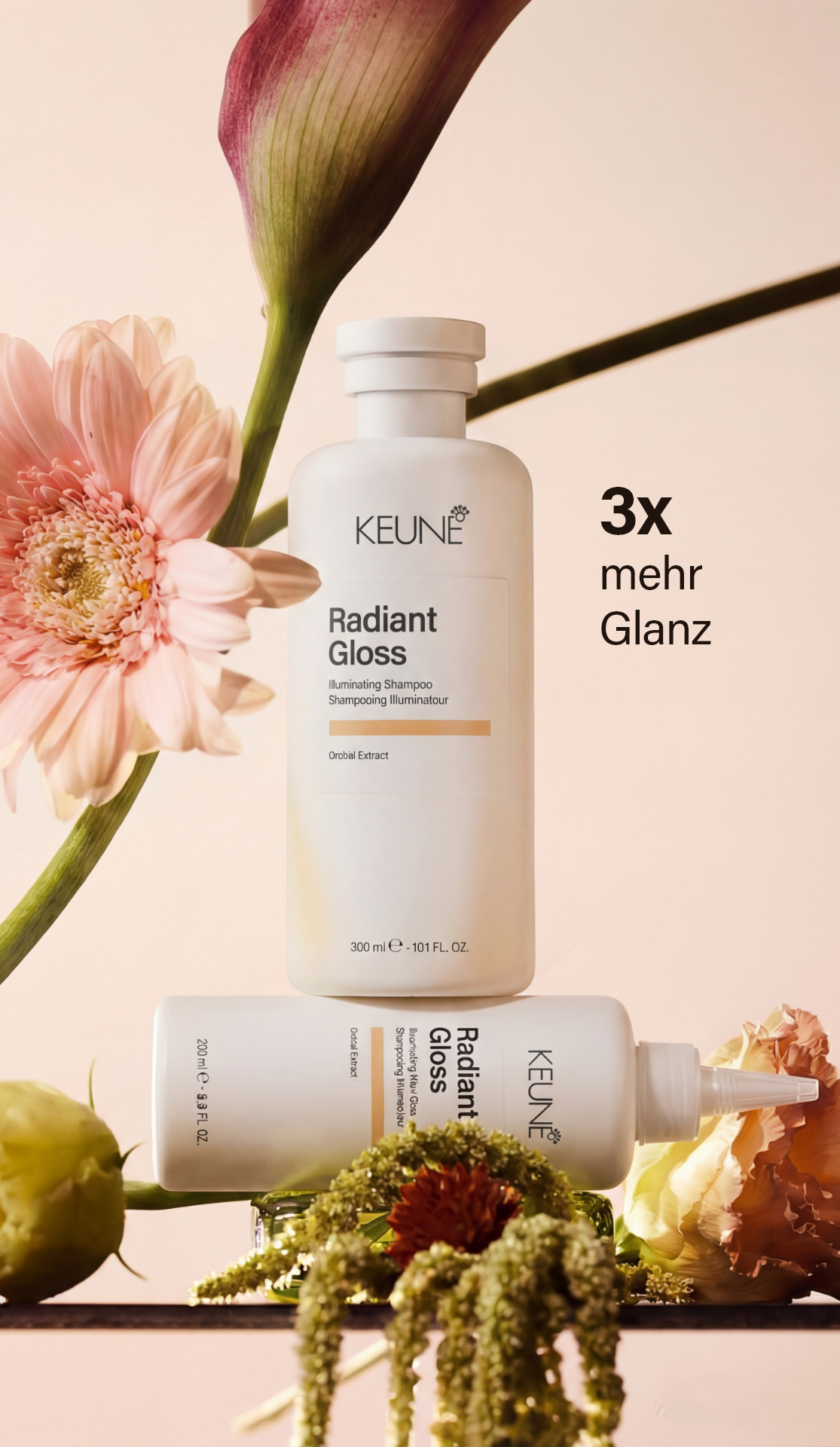 Radiant Gloss Hair Gloss: Perfekt für stumpfes Haar. Die leichte Formel bekämpft Frizz, macht Dein Haar glänzend – mit Keune Haarpflegeprodukten auf keune.ch erreichen